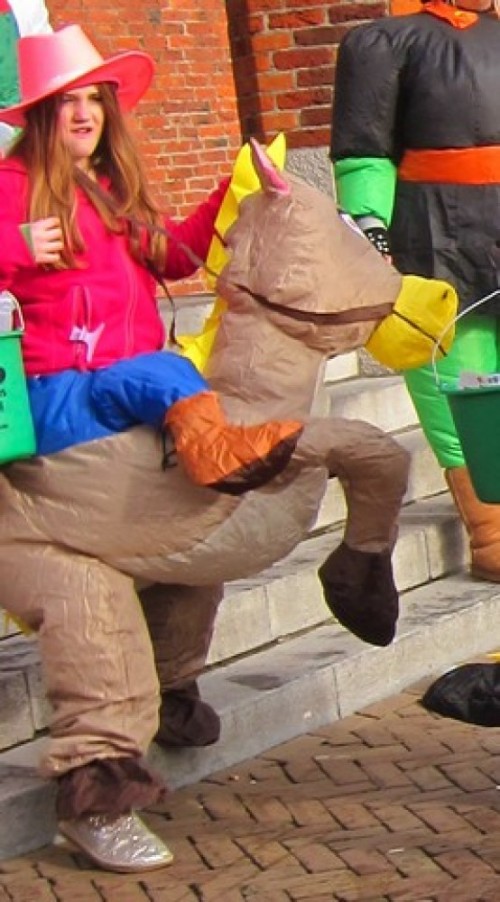 Mascottepak Opblaasbaar kostuum - Paard bruin